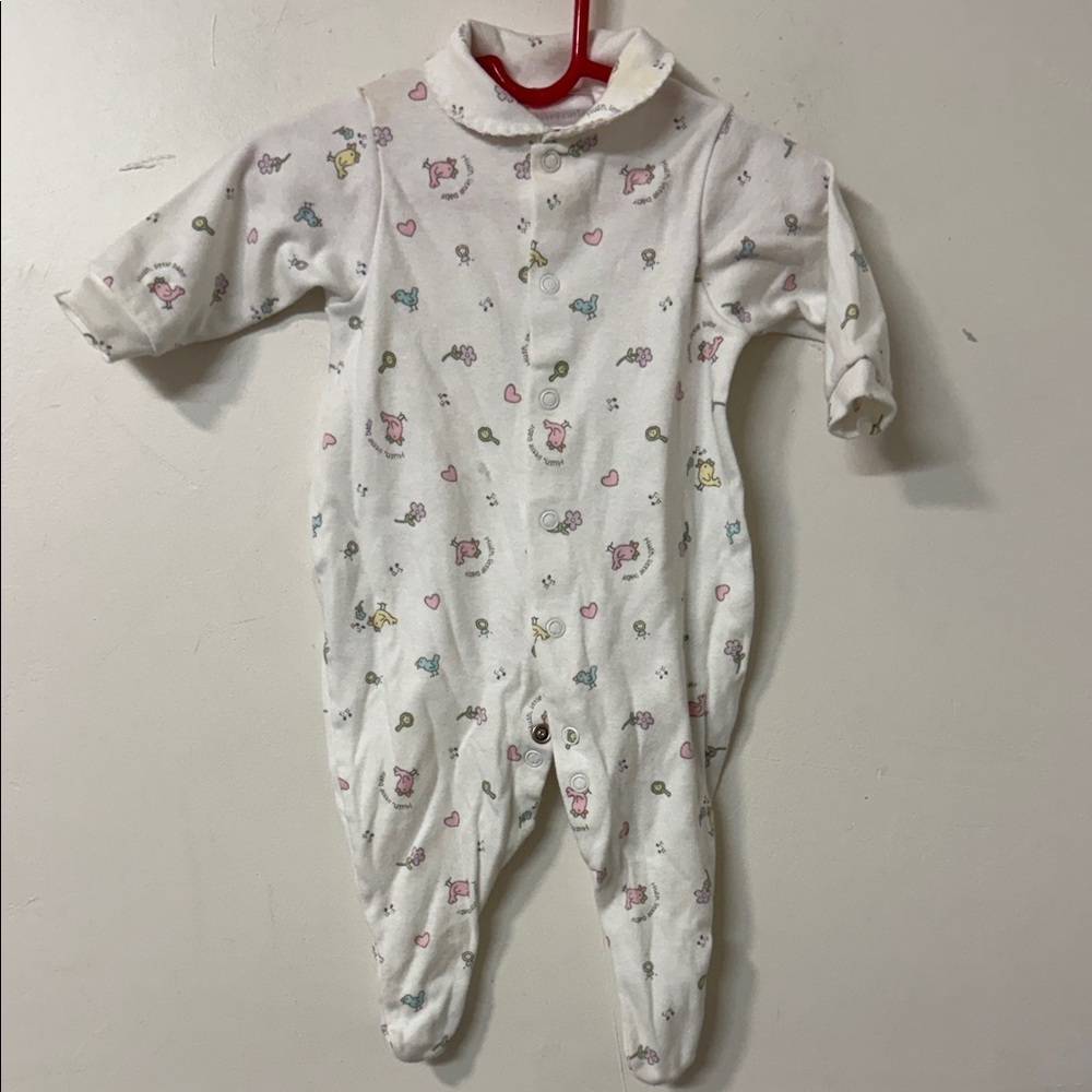 Carter's White Footie with Multicolor Print 90’s